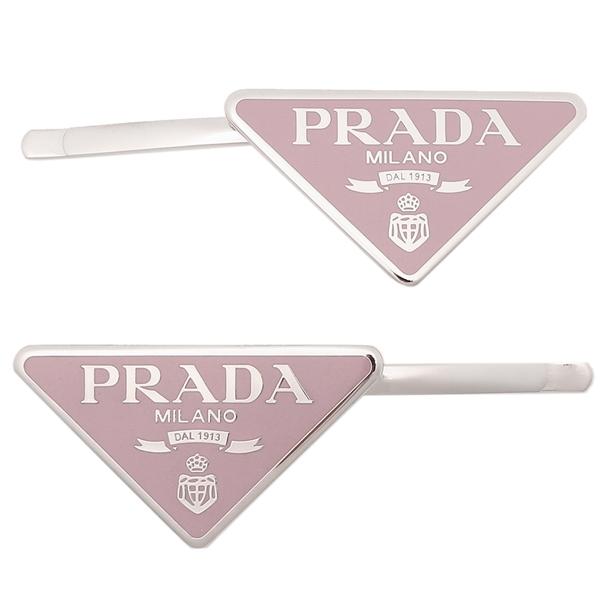 PRADA プラダ 1IF051 トライアングルロゴ メタル ヘアアクセサリー ピンク レディース PRADA（プラダ） 未使用品◇PRADA 1IF051 メタル ヘアピン