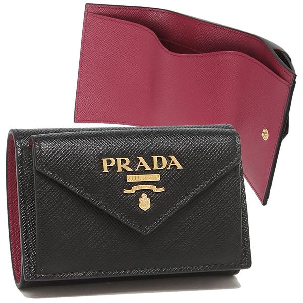 プラダ 三つ折り財布 サフィアーノ ミニ財布 レディース PRADA 1MH021