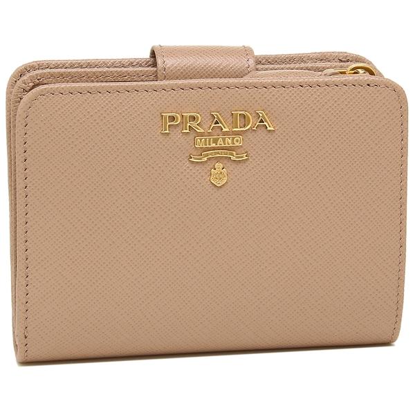 プラダ 折財布 レディース PRADA 1ML018 QWA F0236 ベージュ
