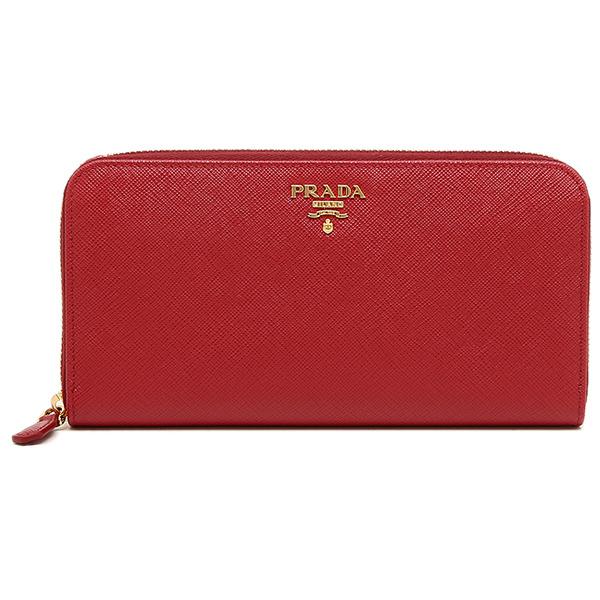 美品✨PRADA 大きめロゴ　 ラウンドファスナー　サフィアーノ　ピンクローズ 美品✨PRADA 大きめロゴ ラウンドファスナー サフィアーノ