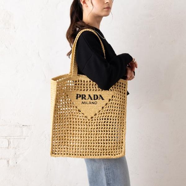 PRADA プラダ トートバッグ クロシェ ロゴ デコンストラクテッド PRADA プラダ トートバッグ クロシェ ロゴ デコンストラクテッド