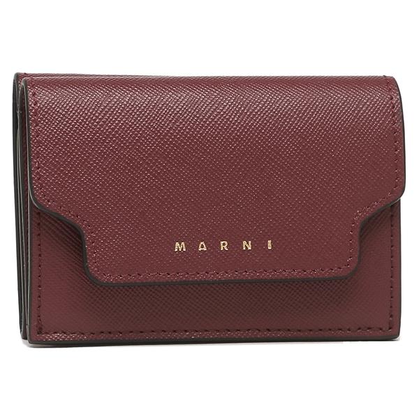 美品！！】マルニ トリフォールドウォレット 3つ折り財布 ボルドー