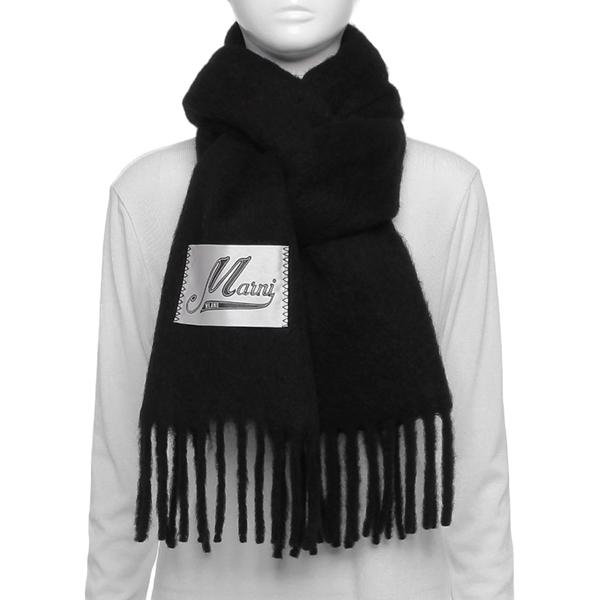 MARNI（マルニ） マフラー ロゴラベル フリンジ 大判 ストール