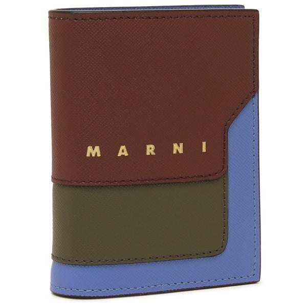MARNI マルニ 二つ折り財布 ブルー マルチカラー レディース