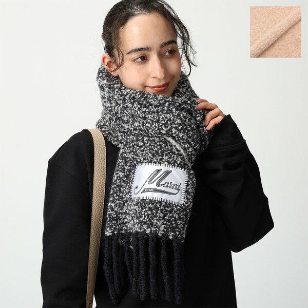 マルニ マフラー ブークレ織り フリンジ ロゴ メンズ レディース ユニセックス MARNI SCMC0145Y0 UAW057 MARNI（マルニ） マフラー ブークレ織り フリンジ ロゴ メンズ