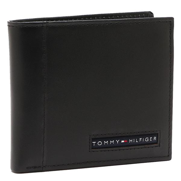 【訳ありアウトレット】トミーヒルフィガー 二つ折り財布 ケンブリッジ TOMMY HILFIGER 31TL25X023 001 CAMBRIDGE WALLET BLACK【ラッピング不可商品】