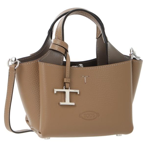 トッズ ハンドバッグ ショルダーバッグ マイクロ T タイムレス グレー ブラウン レディース TOD'S XBWAPAFL000 QRI 6L31