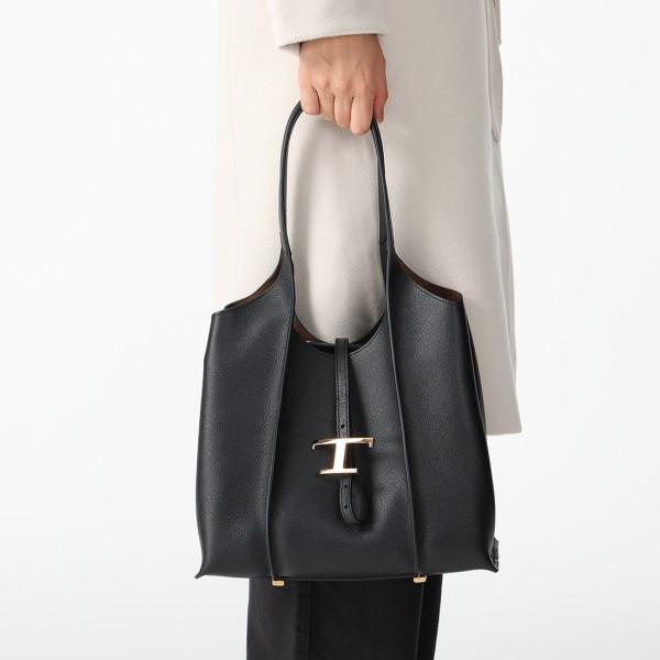TOD'S トッズ トートバッグ Tタイムレス スモール ロゴ ブラック