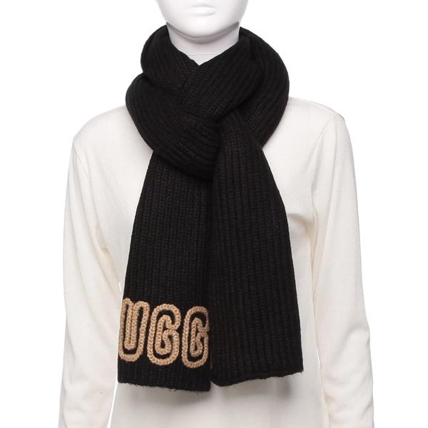 送料無料 アグ チャンキー クラフテッド リブ スカーフ 102787 BLACK レディース マフラー ストール UGG アグ マフラー チャンキー クラフテッド リブ スカーフ ニットマフラー