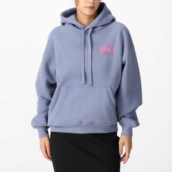 UGG（アグ） パーカー フーディー ロゴ フーディ ブルー レディース