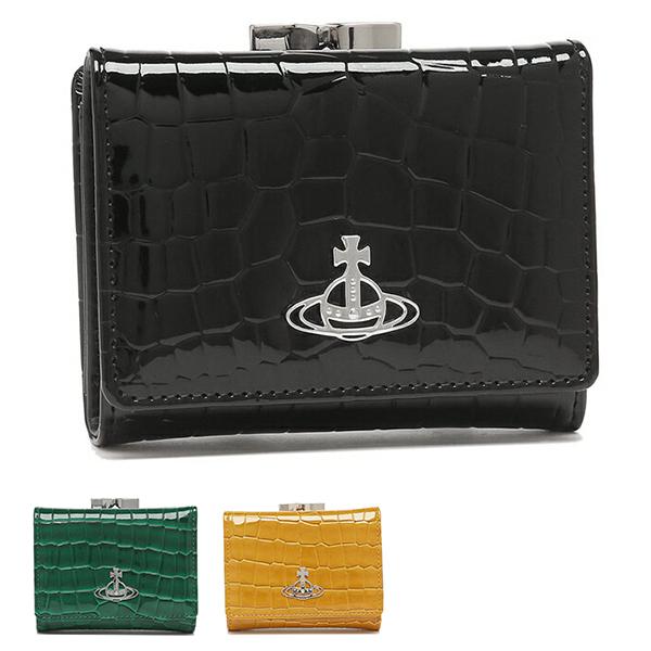 美品✨ヴィヴィアンウエストウッド　がま口　三つ折り財布　ジョアンナ　オーブ　黒 Vivienne Westwood ヴィヴィアンウエストウッド 三つ折り財布
