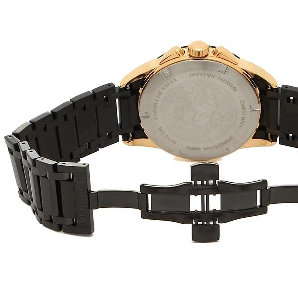 P10 還元 3 8 0時 24時 ヴェルサーチ 腕時計 内祝い メンズ Versace ピンクゴールド Vem ブラック