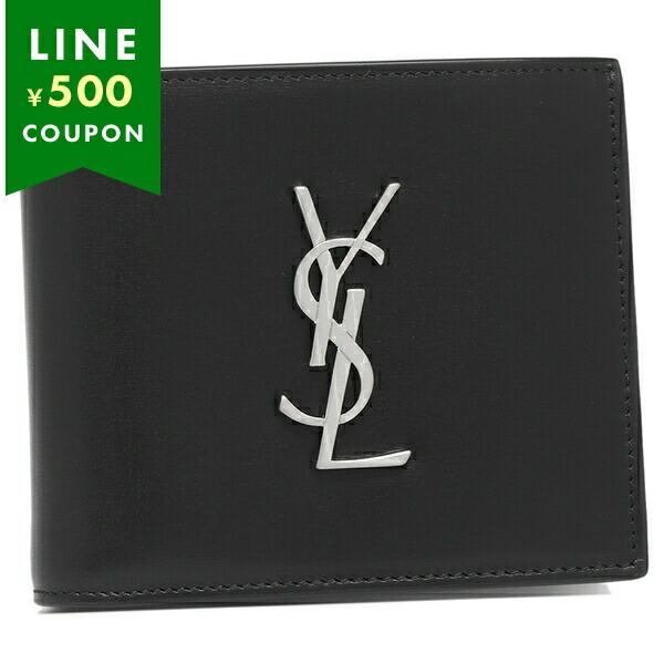 SAINT LAURENT サンローランパリ 二つ折り財布 カサンドラ ブラック 