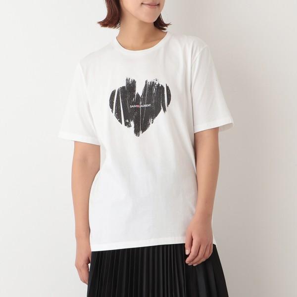 SAINT LAURENT サンローランパリ トップス Tシャツ ロゴ ハート SAINT LAURENT サンローランパリ トップス Tシャツ ロゴ ハート