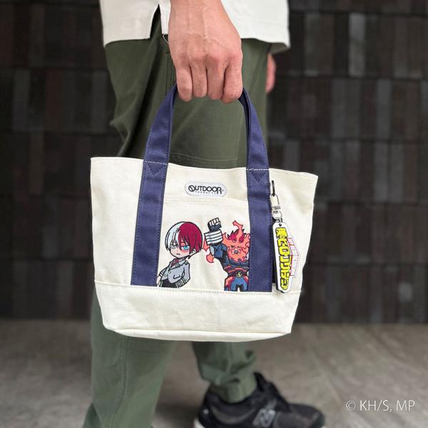 閉店セール/半額以下僕のヒーローアカデミア キーホルダー付きミニキャラトート ODHA11 シロ ホワイト 轟焦凍×エンデヴァー メール便配送商品 返品交換不可