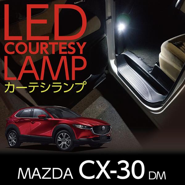 LEDカーテシランプ2個1セット マツダ CX-30（型式：DM）用 前席2個/後部座席2個 ドアランプ/フットランプ(ST)