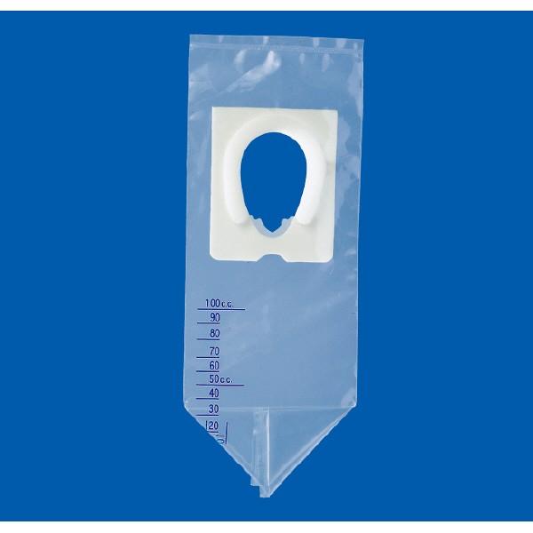 ●男女兼用で幼児の採尿が可能●採尿口はスポンジ付粘着テープによりぴったりと装着可能。●袋は透明であり、採取尿の混濁度、排出量、色の観察が容易。