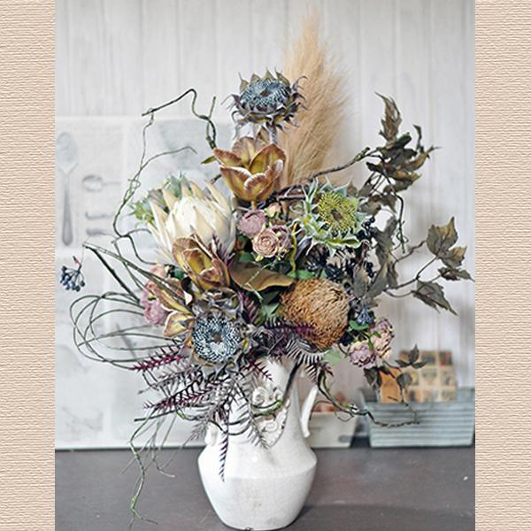 新作！アーティフィシャルフラワーアレンジメント「Arc ancien」ドライ