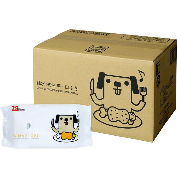 他サイト： レック(ポチデザイン) 純水99% ウエットシート 手・口ふき 「ポチ」 60枚入×20個 (1200枚)の商品画像