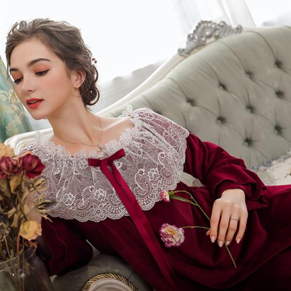 冬新作 レディース 胸元レース 姫系 もこもこ ルームワンピース パジャマ ロング丈 冬用 オリジナルデザイン ネグリジェ 寝巻き Princess 防寒 部屋着 Buyee 日本代购平台 产品购物网站大全 Buyee一站式代购 Bot Online