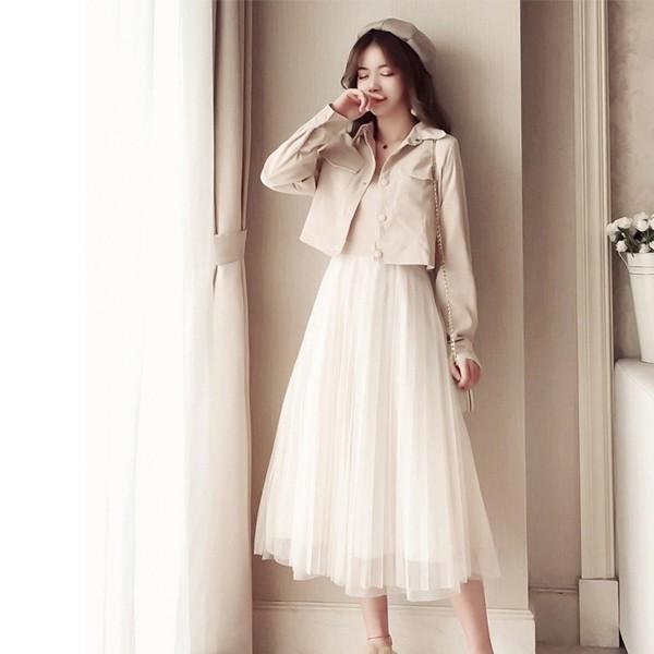 韓国 ファッション レディース セットアップ 夏 春 カジュアル ソフトプリーツ ロング キャミワンピ オーバーサイズ ジャケット リゾー Naloe750 代 30代 40代 Y42 アユストア 通販 Yahoo ショッピング