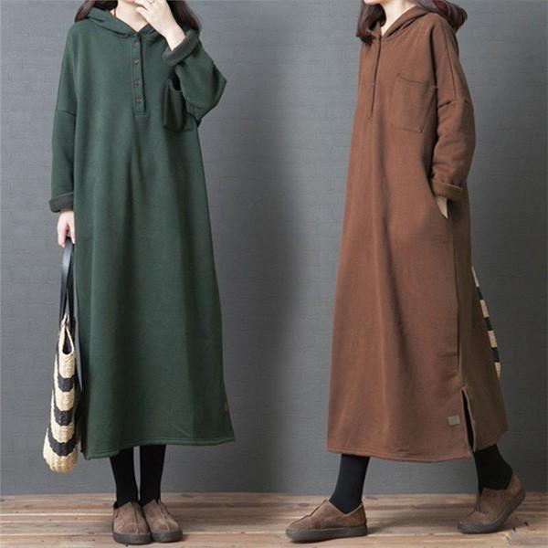 パーカーワンピース ロング レディース 秋 マキシワンピース 長袖 スウェット パーカー マキシワンピ 裏起毛 フード付き カジュアル ゆったり 体型カバー 40代 Y アユストア 通販 Yahoo ショッピング