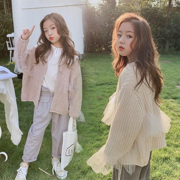 子供服 カーディガン キッズ 韓国子供服 ざっくりカーディガン 女の子