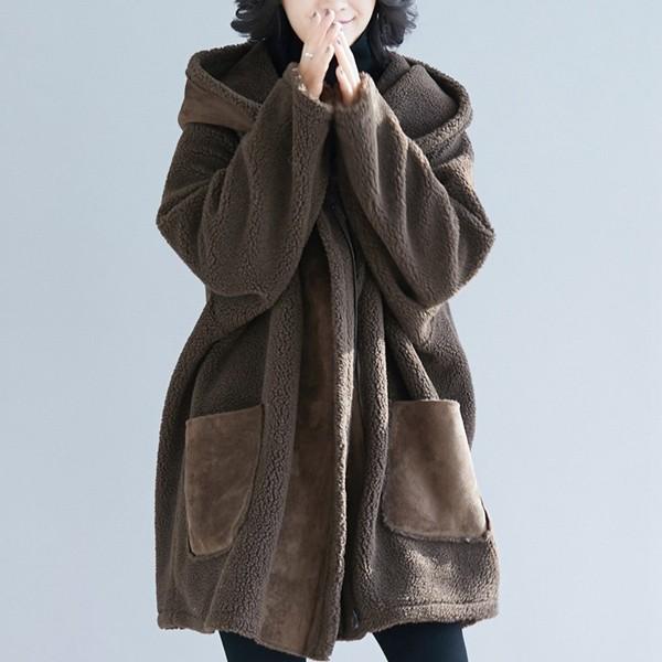 ムートンコート レディース アウター フード付き ロングコート 柔らかい モコモコ ふわふわ 防寒 ゆったり 大きいサイズ 暖かい あったか 冬物 新作 送料無料 Y アユストア 通販 Yahoo ショッピング