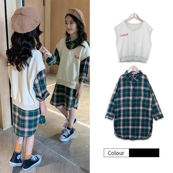 韓国子供服 セットアップ キッズ 女の子 ワンピース セーターベスト 2点セット チェック柄 子供発表会ワンピース大人可愛い おしゃれ ジュニア 子ども110 160cm Y アユストア 通販 Yahoo ショッピング