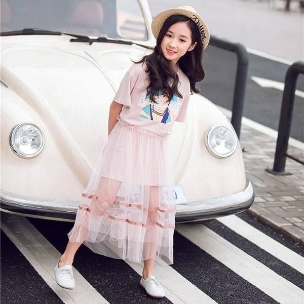 子供服 セットアップ キッズ 韓国子供服 ジュニア 女の子 上下セット 2点セット トップス 半袖tシャツ レース スカート 春夏 通学 旅行 Y アユストア 通販 Yahoo ショッピング