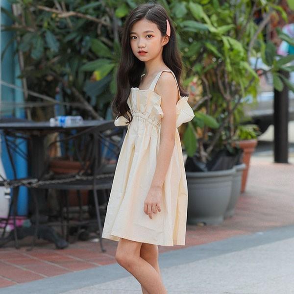 子供服 ワンピース 韓国子供服 女の子 ワンピース 膝丈 キッズ ノースリーブ ドレス 無地 可愛い 夏服 通学着 通園着 Y アユストア 通販 Yahoo ショッピング