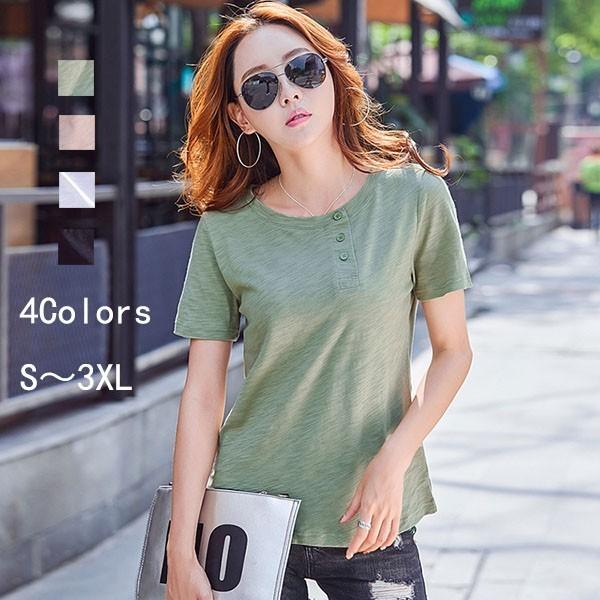 Tシャツ レディース 半袖 無地 Vネック トップス レディース きれいめ 40代 春夏 上品 薄手 おしゃれ 着痩せ 体型カバー カジュアル ゆったり 韓国風 通勤 新作 Y アユストア 通販 Yahoo ショッピング