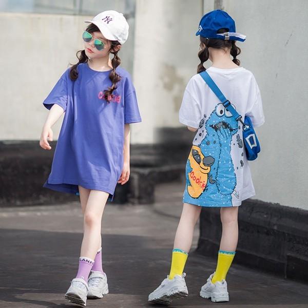 子供服 女の子 Tシャツ ワンピース キッズ 親子ペア 韓国子供服 ジュニア 夏 半袖 ロングt 子供ドレス Dress カジュアル おしゃれ 可愛い 通学着 通園着 Y アユストア 通販 Yahoo ショッピング