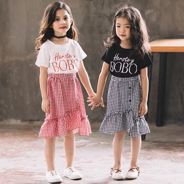子供服 ワンピース キッズ 子供ドレス Dress 韓国子供服 ジュニア 女の子 夏 半袖 膝丈ワンピース チェック柄 カジュアル おしゃれ 可愛い 通学着 通園着 Y4505 アユストア 通販 Yahoo ショッピング