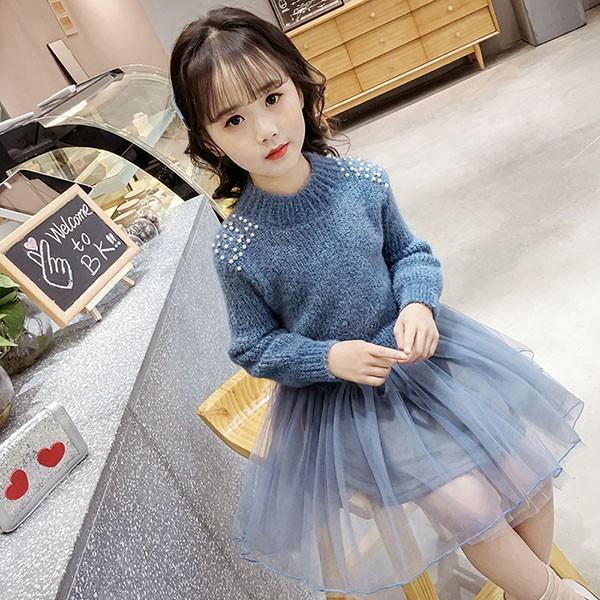 子供服 ワンピース 女の子 長袖 子供ドレス Dress キッズ 秋冬 ニットワンピース 膝丈 セーター 韓国子供服 ジュニア インナー カジュアル おしゃれ 可愛い 新品 Y アユストア 通販 Yahoo ショッピング