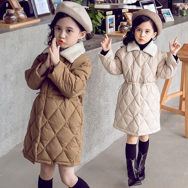 中綿コート キッズ 子供服 女の子 秋冬 冬服 子供コート アウター 厚手 ダウン風コート キッズコート ロングコート 中綿ジャケット フード付き 無地 暖かい 防寒 Y アユストア 通販 Yahoo ショッピング