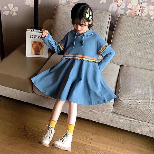 子供服 ワンピース キッズ 女の子 長袖 秋冬 裏起毛 厚手 おしゃれ 韓国子供服 ジュニア パーカー 子供ドレス Dress カジュアル 可愛い 女児 小学生 通学着 新品 Y アユストア 通販 Yahoo ショッピング