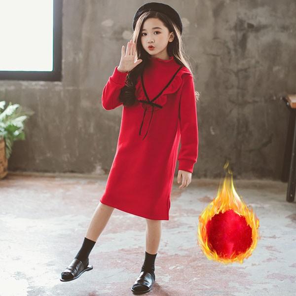 子供服 ワンピース 秋冬 長袖 フォーマル キッズ 女の子 裏起毛 リボン 子供ドレス ジュニア ベビー服 暖かい おしゃれ 可愛い 新品 120 130 140 150 160 165 Y452564 アユストア 通販 Yahoo ショッピング