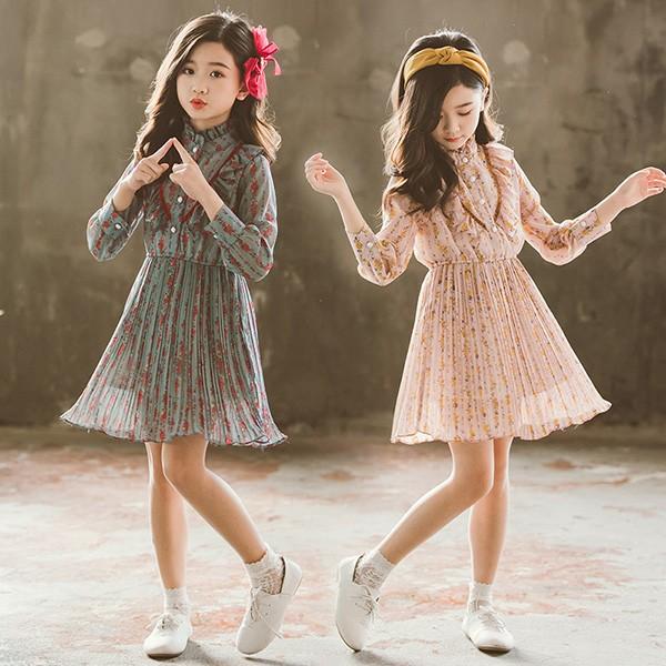 子供服 ワンピース 長袖 春秋 女の子 キッズワンピース シフォンワンピース 花柄 チュニック 子供ドレス ジュニア ベビー服 おしゃれ 可愛い 新品 150cm 160cm Y アユストア 通販 Yahoo ショッピング