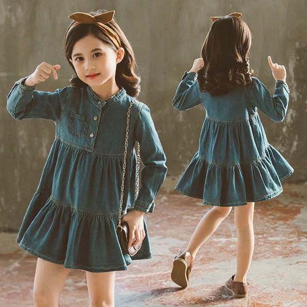 子供服 ワンピース 長袖 春秋 女の子 キッズワンピース デニムワンピース 無地 チュニック 子供ドレス ジュニア ベビー服 おしゃれ 可愛い 新品 150cm 160cm Y アユストア 通販 Yahoo ショッピング