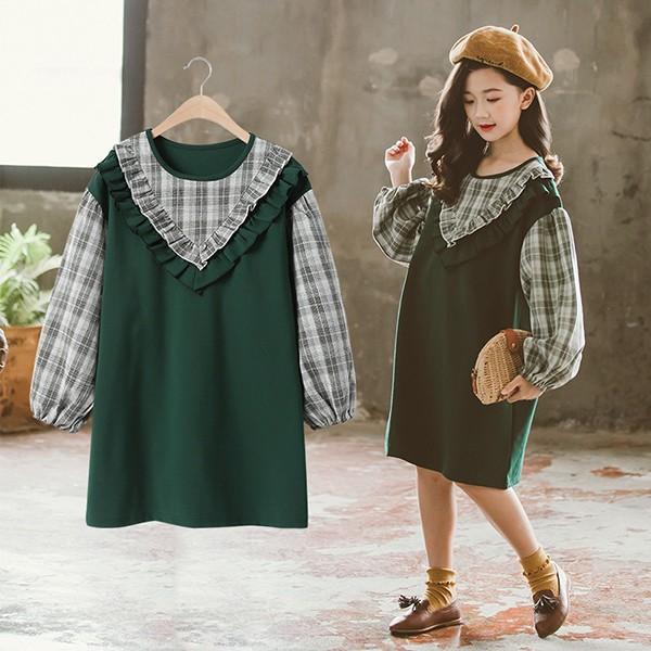 子供服 ワンピース 長袖 春秋 女の子 キッズワンピース ロング丈 チェック柄 チュニック 子供ドレス ジュニア ベビー服 女児 おしゃれ 可愛い 新品 150cm 160cm Y アユストア 通販 Yahoo ショッピング