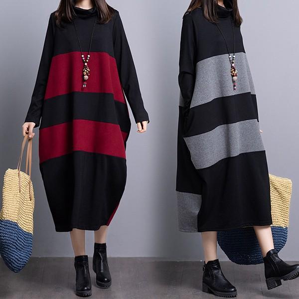 ニットワンピース レディース 40代 ロング コーデ 秋冬 長袖 カットソー ニットセーター タートルネック きれいめ 上品 大きいサイズ おしゃれ 着痩せ 通勤 新品 Y アユストア 通販 Yahoo ショッピング