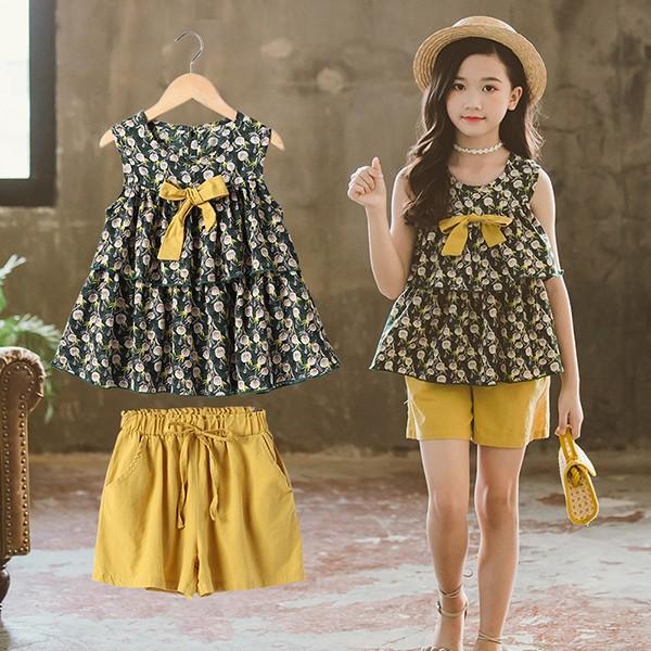 子供服 セットアップ キッズ 女の子 春夏 2点セット 上下セット Tシャツ 薄手 ノースリーブ 花柄 ショートパンツ おしゃれ カジュアル 涼しい 可愛い 新品 160 Y アユストア 通販 Yahoo ショッピング