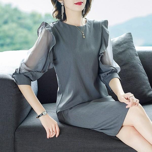 ワンピース レディース 40代 春夏 半袖 きれいめ 膝丈ワンピース 無地 チュニック 大きいサイズ パーティードレス おしゃれ 韓国風 Aライン 上品 着痩せ 新品 Y アユストア 通販 Yahoo ショッピング