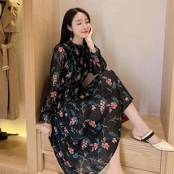 ワンピース レディース 40代 春秋 きれいめ 長袖 シフォンワンピース ロング 花柄 チュニック 大きいサイズ パーティードレス 韓国風 おしゃれ 着痩せ 上品 新品 Y アユストア 通販 Yahoo ショッピング