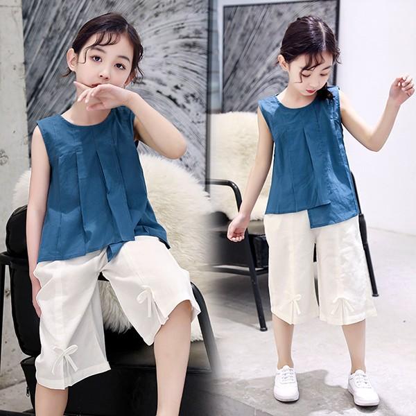 子供服 セットアップ キッズ 女の子 ノースリーブ 春夏 2点セット 上下セット Tシャツ 薄手 ショートパンツ 無地 ジュニア おしゃれ カジュアル 可愛い 新品 Y アユストア 通販 Yahoo ショッピング