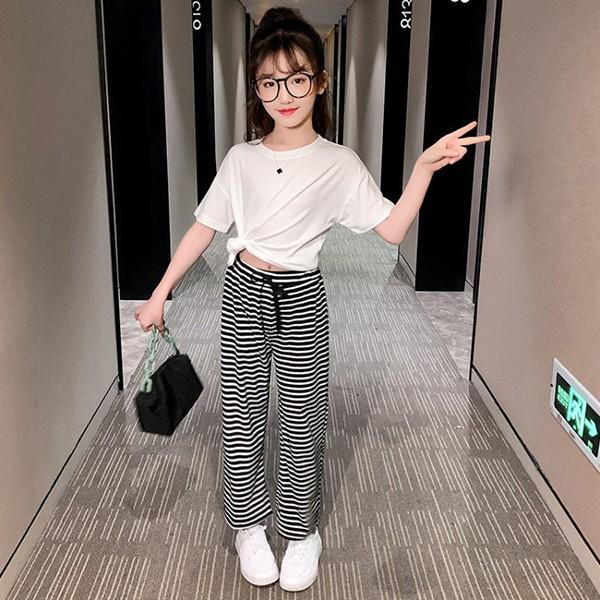 子供服 セットアップ キッズ 女の子 半袖 夏 2点セット 上下セット Tシャツ 無地 ロングパンツ ストライプ ジャージ ジュニア おしゃれ 可愛い カジュアル 新品 Y アユストア 通販 Yahoo ショッピング