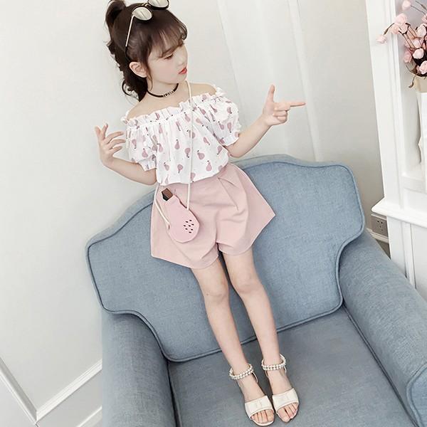 子供服 セットアップ キッズ 女の子 半袖 春夏 2点セット 上下セット Tシャツ 綿 肩出し ショートパンツ ジャージ キッズ おしゃれ 可愛い カジュアル 新品 150 Y アユストア 通販 Yahoo ショッピング