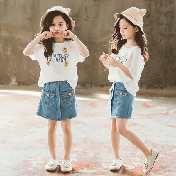子供服 セットアップ キッズ 女の子 春夏 2点セット 上下セット Tシャツ 半袖 デニムスカート ミニスカート ジュニア おしゃれ 可愛い カジュアル 新品 150cm Y4533 アユストア 通販 Yahoo ショッピング