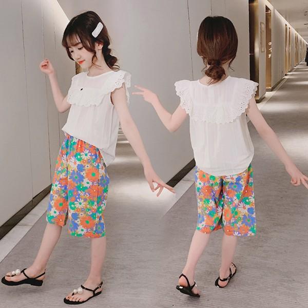 子供服 セットアップ キッズ 女の子 夏 2点セット 上下セット Tシャツ 半袖 無地 ハーフパンツ 花柄 ジュニア おしゃれ 可愛い カジュアル 小学生 新品 150cm Y アユストア 通販 Yahoo ショッピング